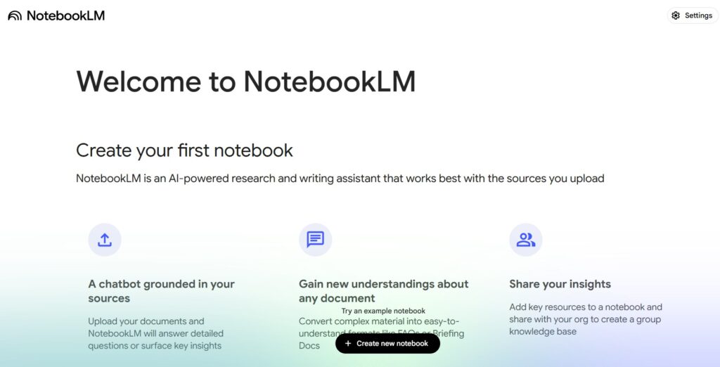 AI Tools for Students, Google Notebook LM